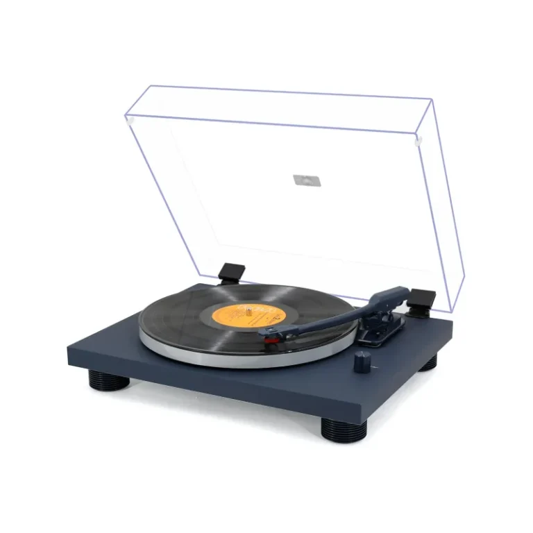 Monster MT-TT249 Premium Manual Belt-Drive Turntable Player (Navy Blue)